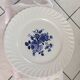 12 plates, white background and blue flowers. Lunéville. France. Years 50.
