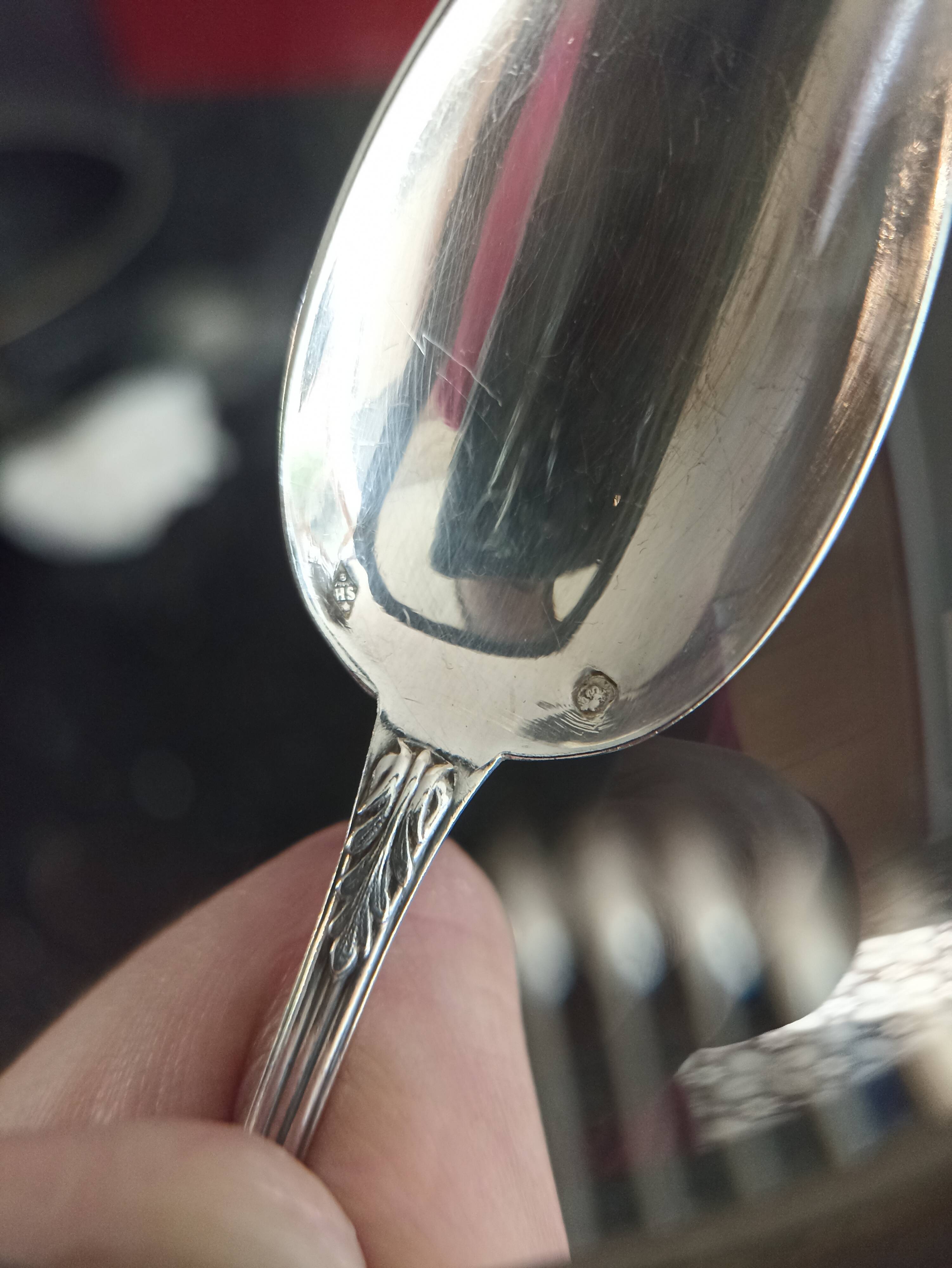 Set of 9 small silver spoons Henri Soufflot