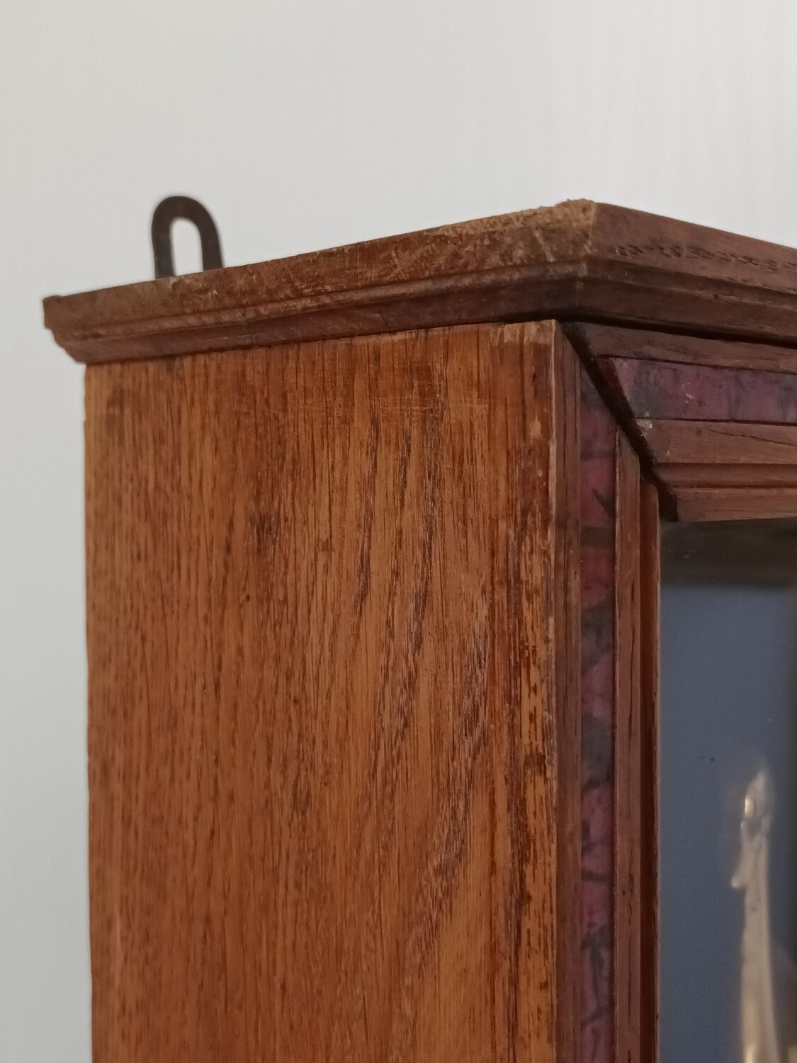 Vintage oak wall display case