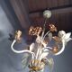 Lustre 3 branches métal laqué beige et or