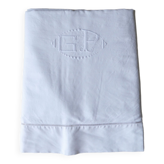 Drap ancien metis brodé main