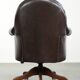 Brown cow leather Chesterfield office chair on wheels in English style