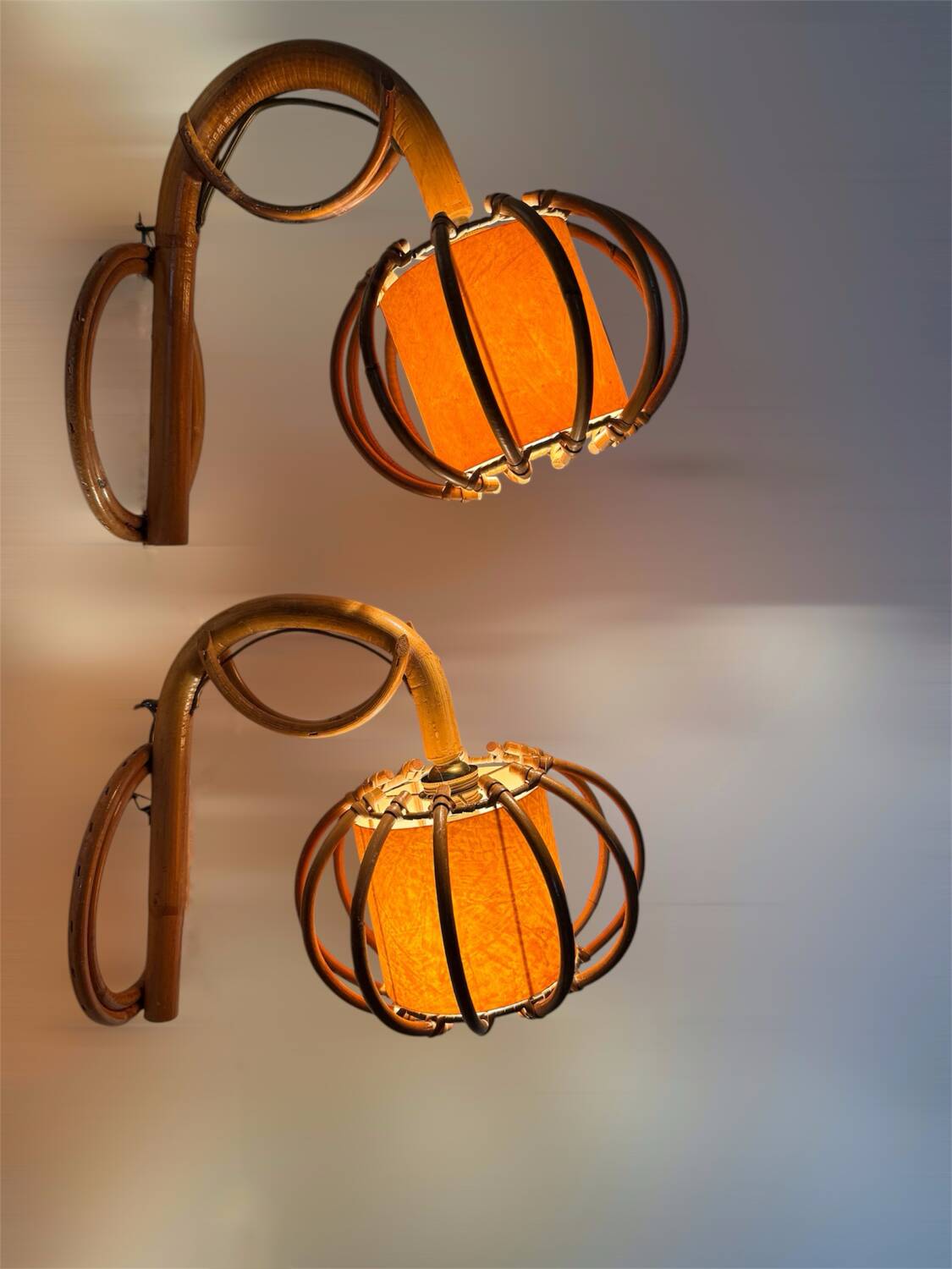 Appliques Louis Sognot bambou années 60