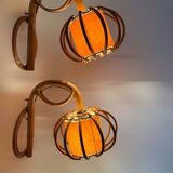 Appliques Louis Sognot bambou années 60