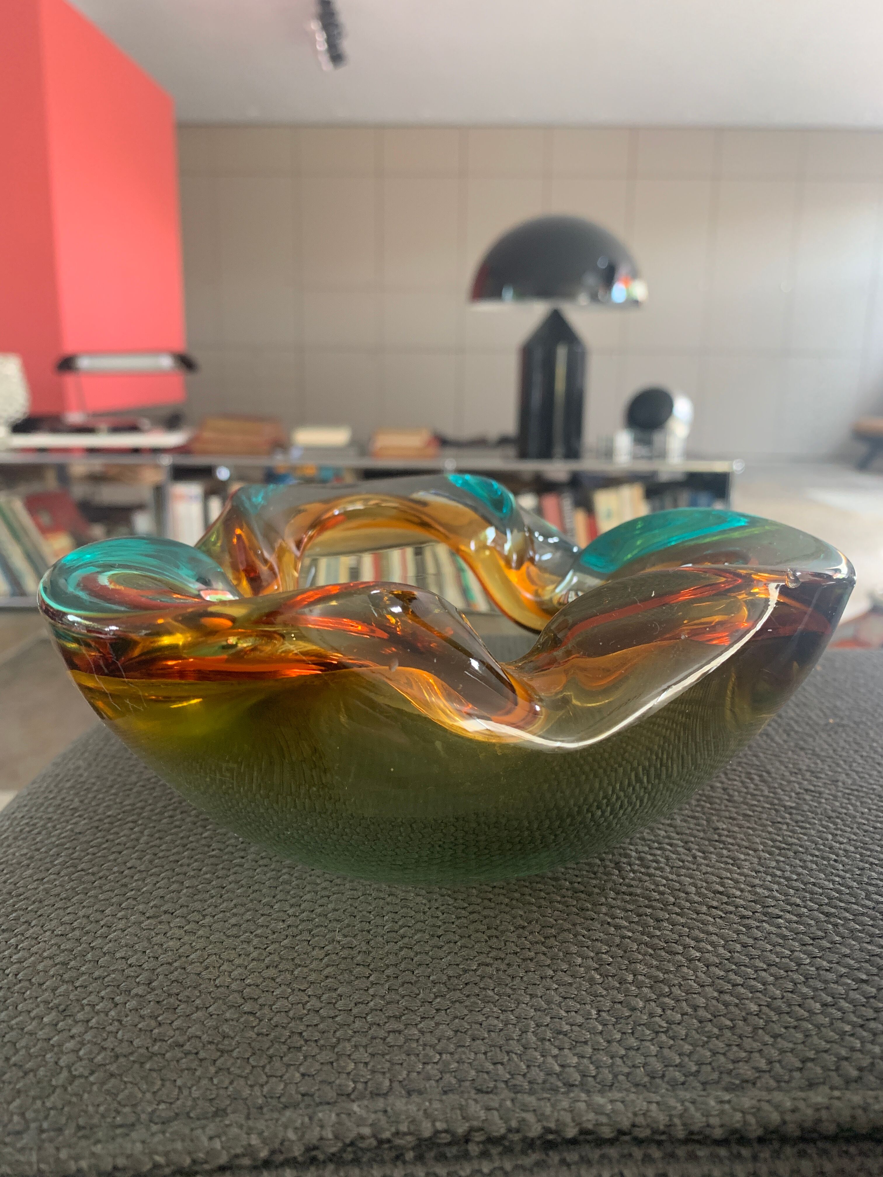 Murano glass clover-shaped ashtray