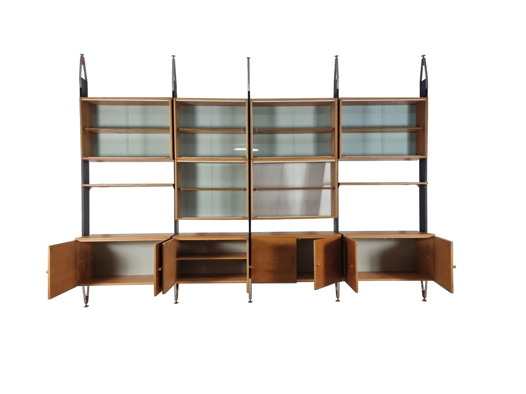 Unité murale modulaire vintage par Jitona, années 1960, ensemble de 4