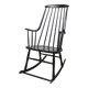 Rocking chair Grandessa en Hêtre noir par Lena Larsson 1960 pour Nesto