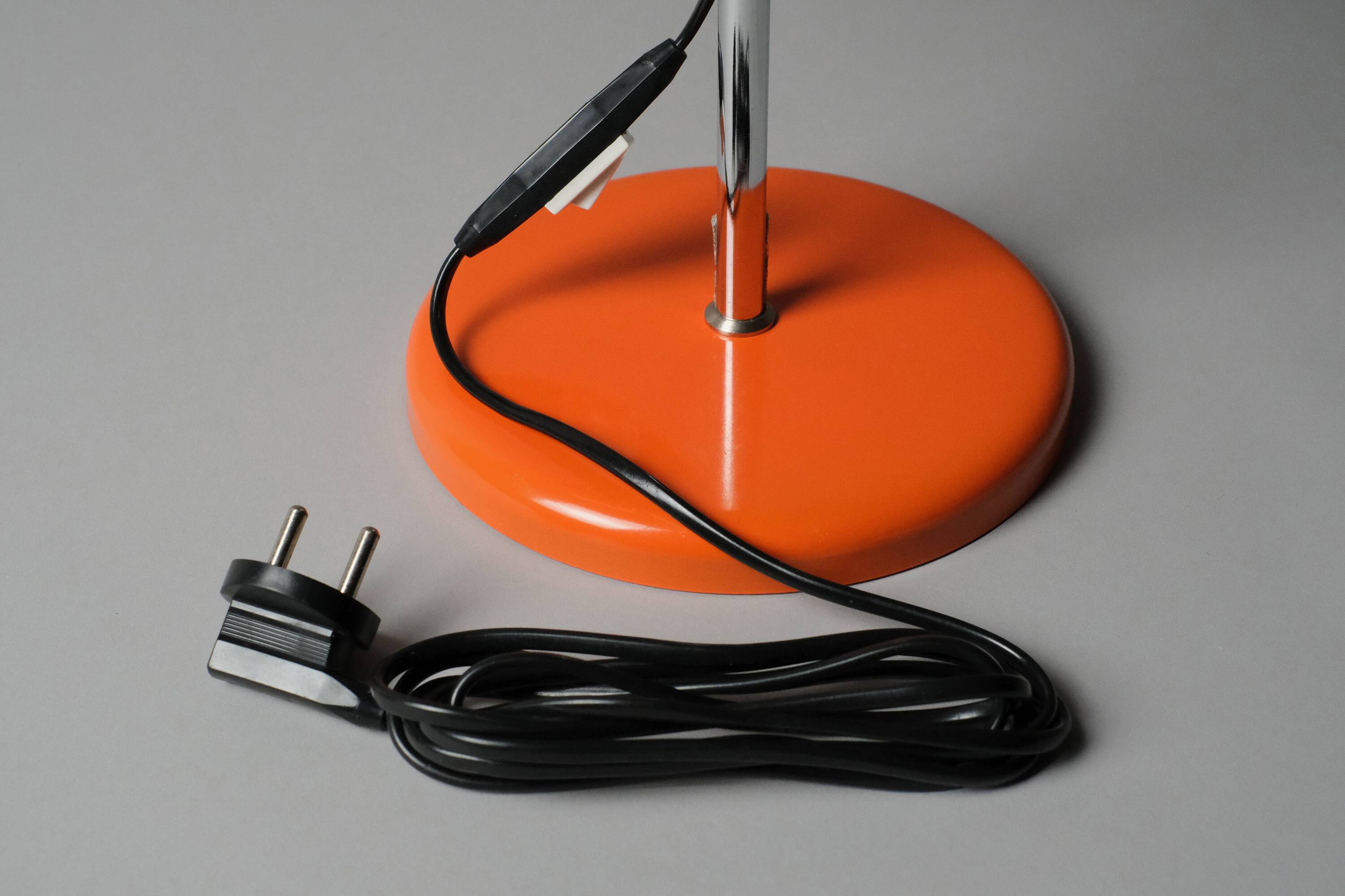 Vintage 1970s Belid MCM Orange Desk Lamp.