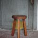 Vintage stool, handcrafted wooden stool, brutalist style, plant stand