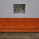 Orange Corduroy Modular Sofa, 1970s, Set of 5