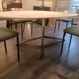 Florence Knoll for Knoll. Marble and chrome-plated metal table. 1970s. LS54931408H