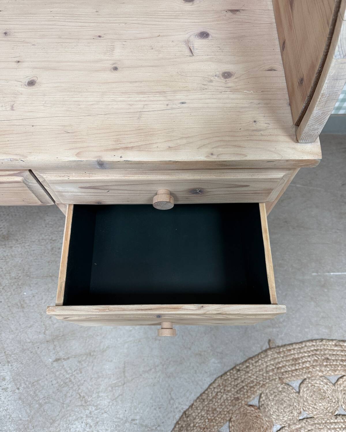 Bureau à rideau vintage, rénové