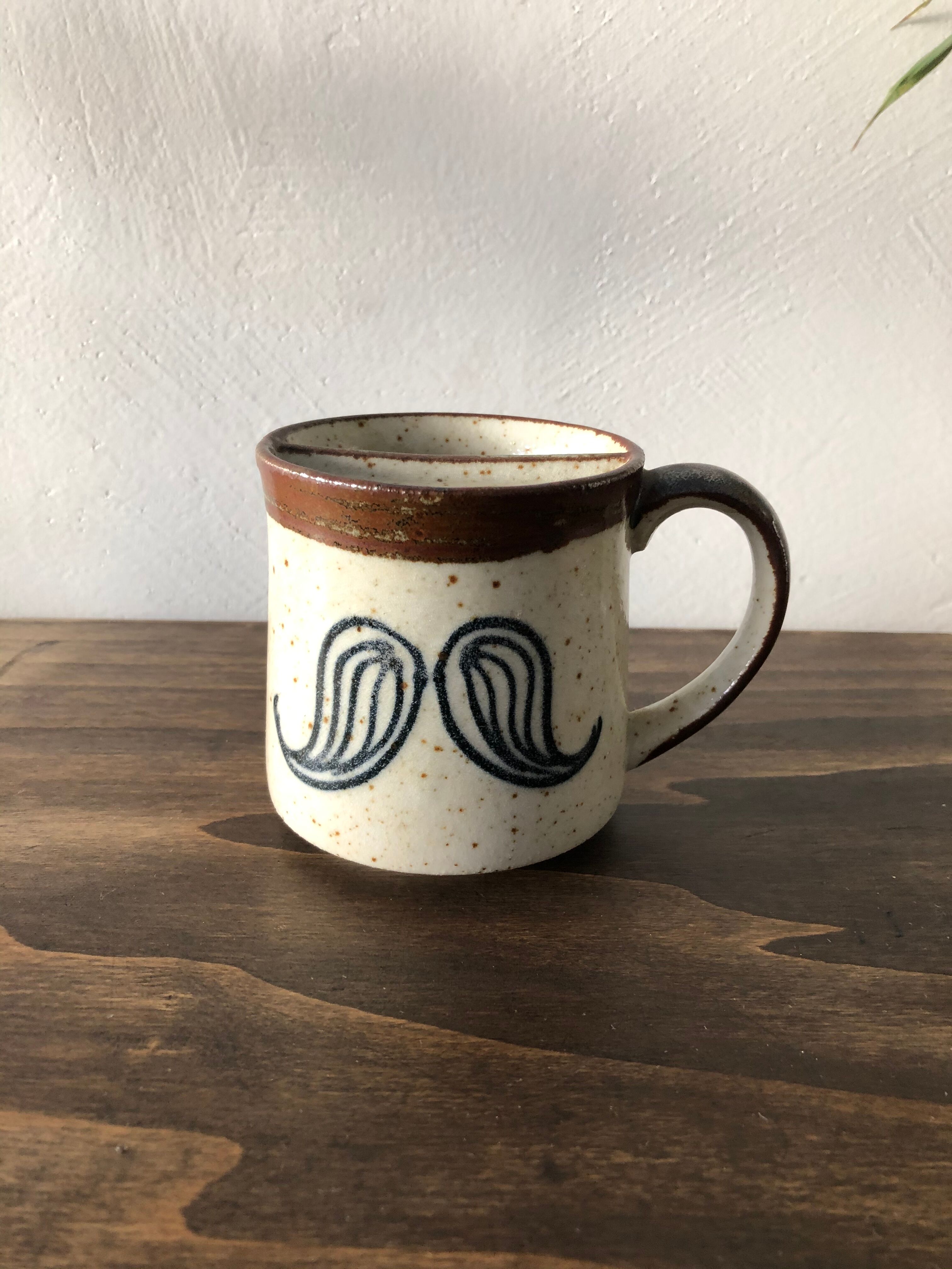 Vintage sandstone mug, mustache