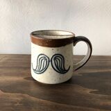 Vintage sandstone mug, mustache