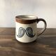 Mug en grès vintage, moustache