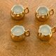 4 small cups dabbling ceramic enamelled gold and vintage white