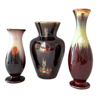 Vases vintage en céramique, Bay Jasba, Westgerman Pottery 50s 60s, Mid Century Collection
