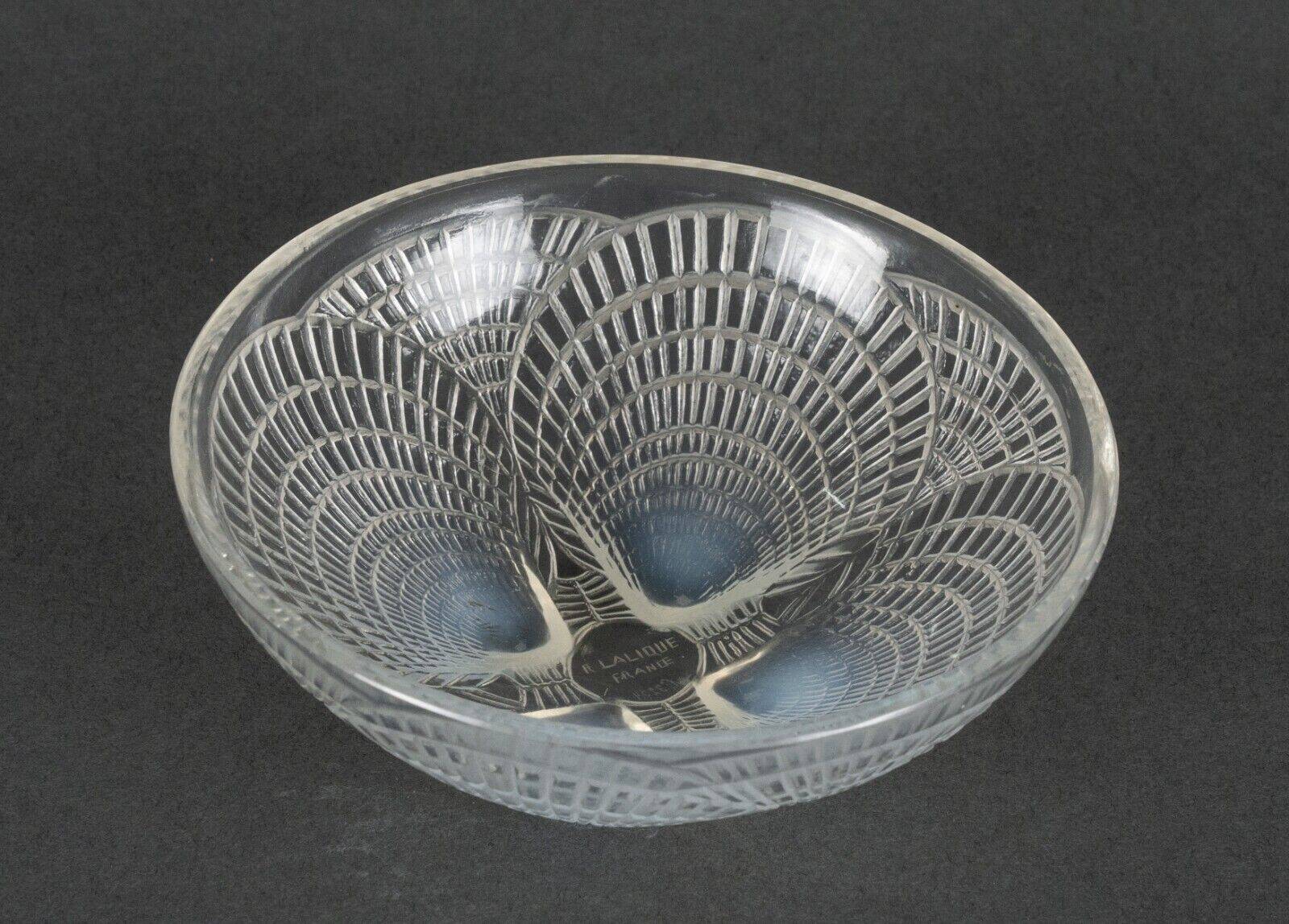 Lalique France opalescent scallop bowl numbered 3204