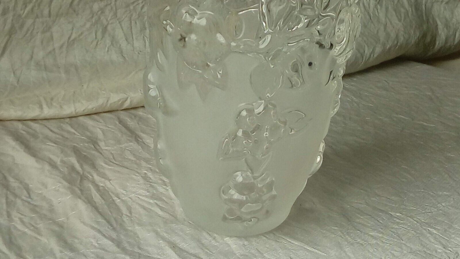 Lalique style frosted glass vase