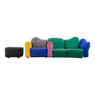 Cannaregio Modular Sofa with Footrest by Gaetano Pesce for Cassina, Italy 1986