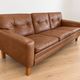 Vintage Scandinavian Peem Oy mid-century 3 person sofa in cognac leather 1960s