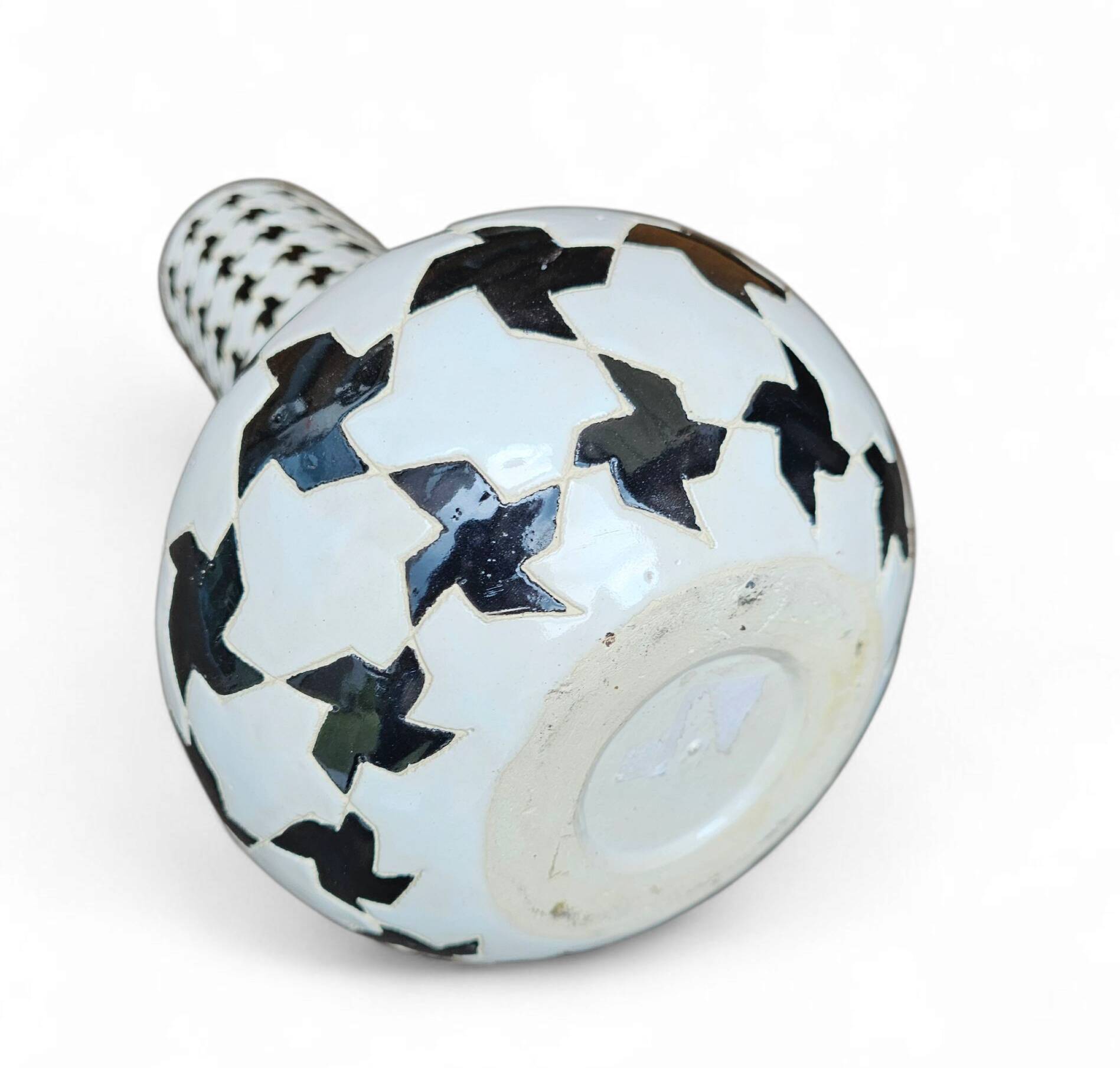 2 x ceramic / Pied de Poule vases / 1980s