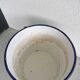 Set of 4 Vintage White Enamel Bucket Planter: 1970s EMO Celje Yugoslavia