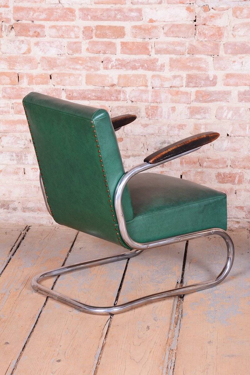 Bauhaus Armchairs in Beech and Chrome from Mauser, Germany, 1930s, Set of 2