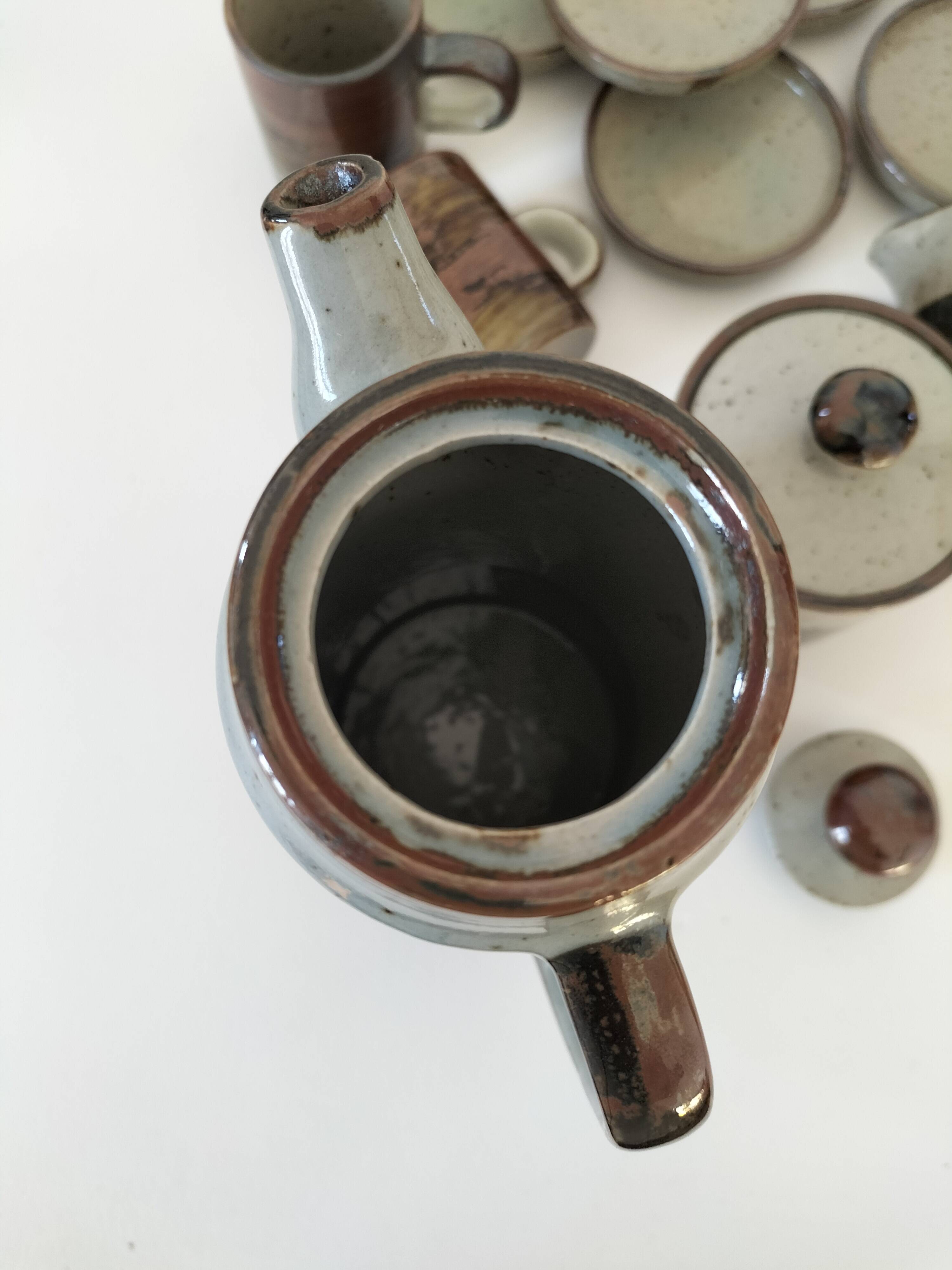 Vintage “Grès Paysan” glazed stoneware set