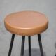 Set of 4 bar stools, metal and imitation leather stool, high stool