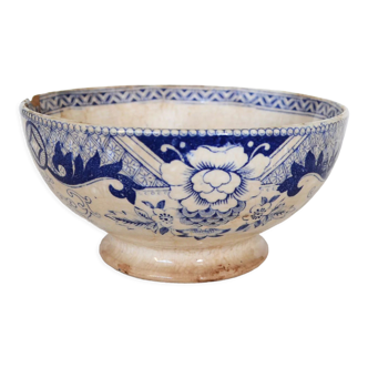 Iron earth bowl Creil and Montereau blue décor