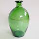 Vintage green glass bottle vase, decorative soliflore.