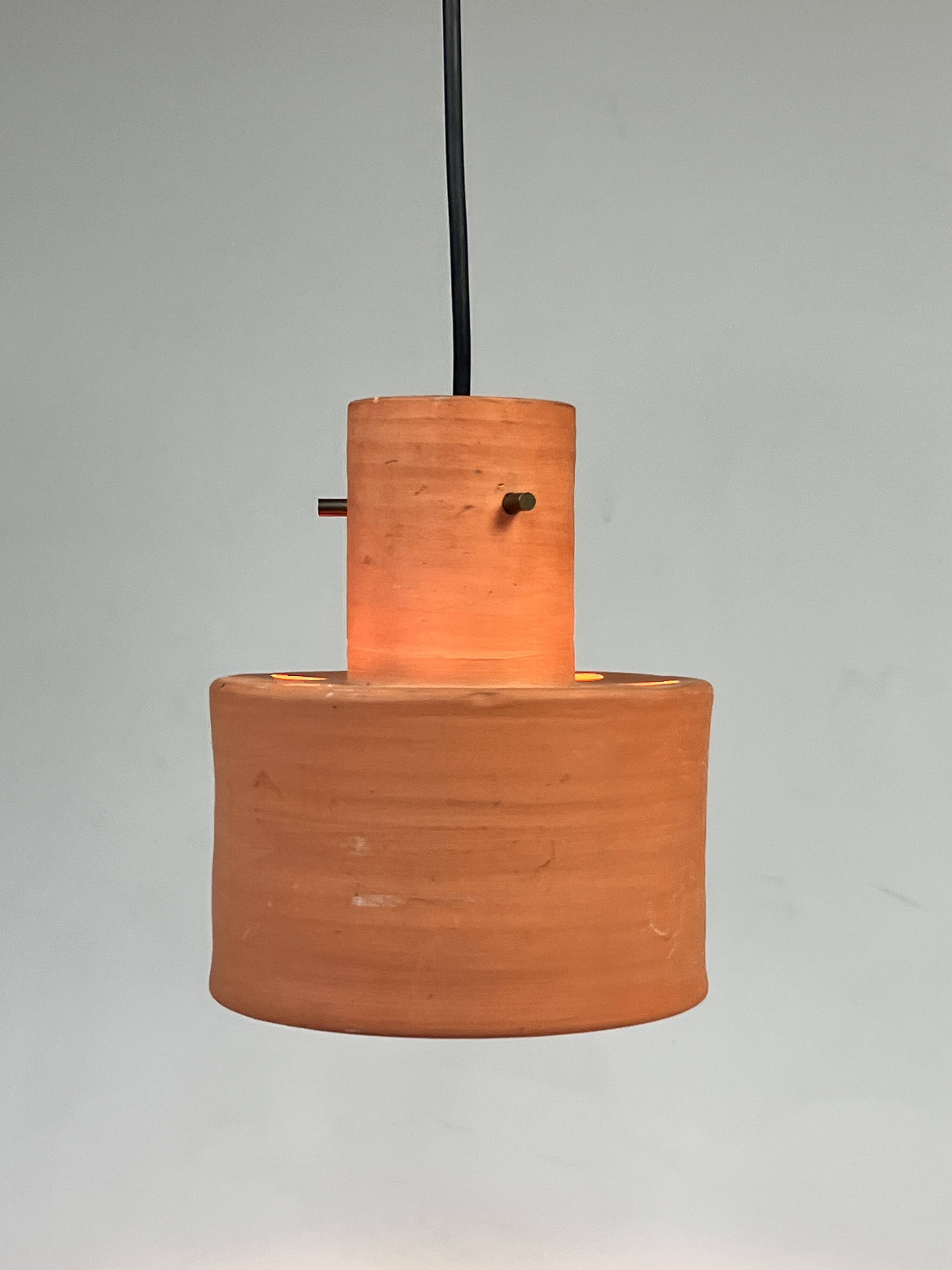 Vintage Hanging Lamp, Artiforte Netherlands, Terracotta, 1950s