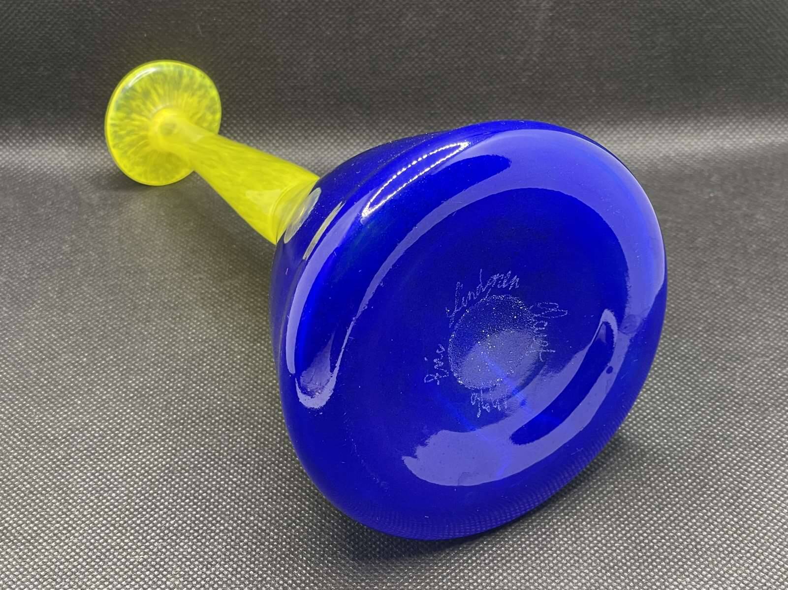 Blown glass soliflore signed Eric Lindgren Claret 1996
