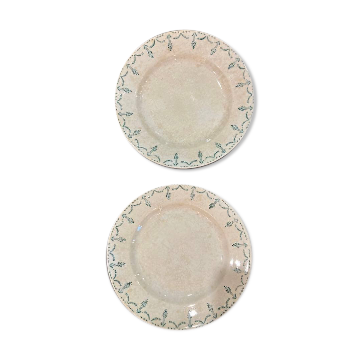 Lot of 2 plates Gien model 503 blue