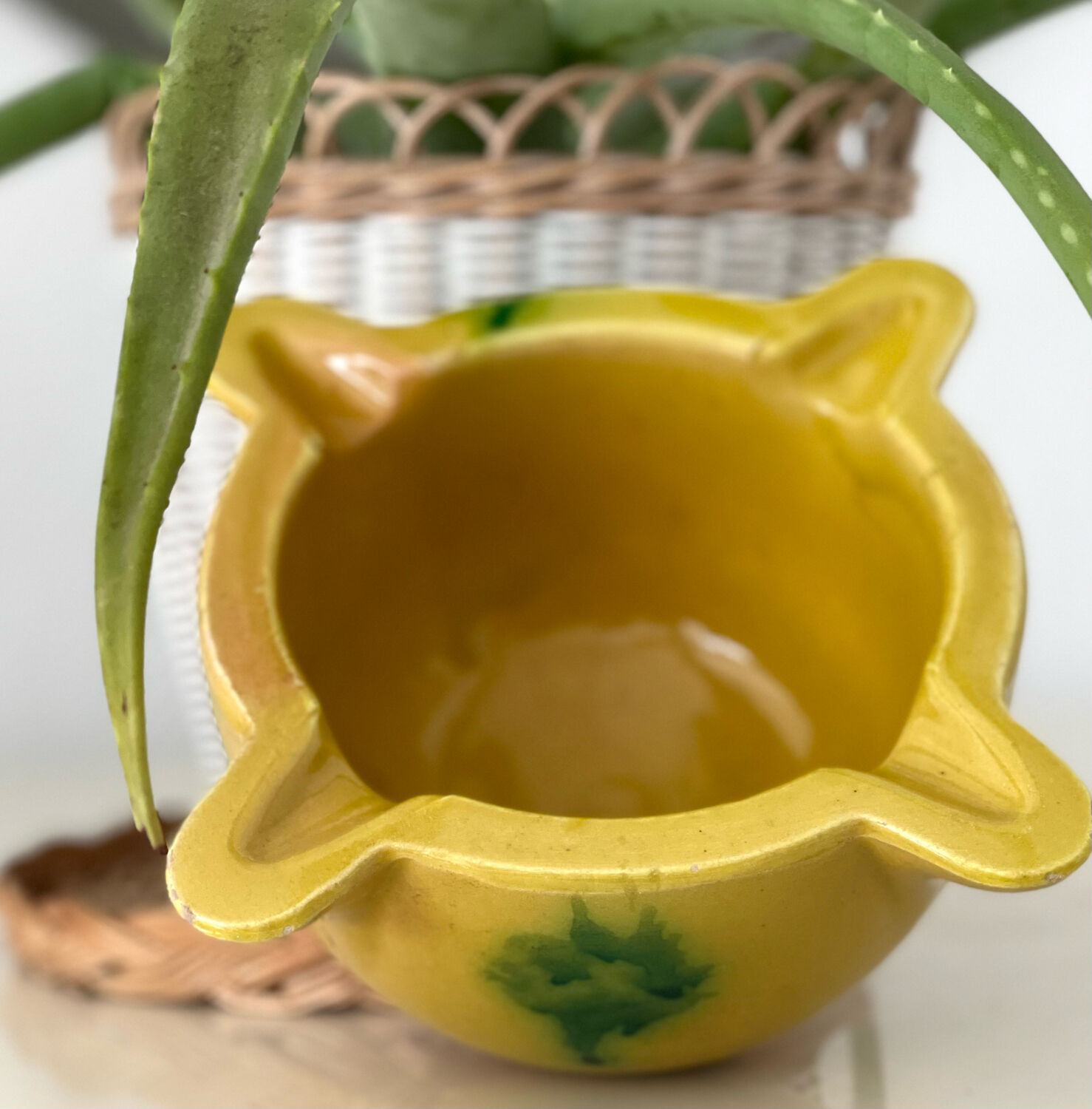 Vintage glazed stoneware mortar