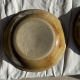 Set of 8 brown-rimmed stoneware deep plates Atelier Saint Simon D19.5