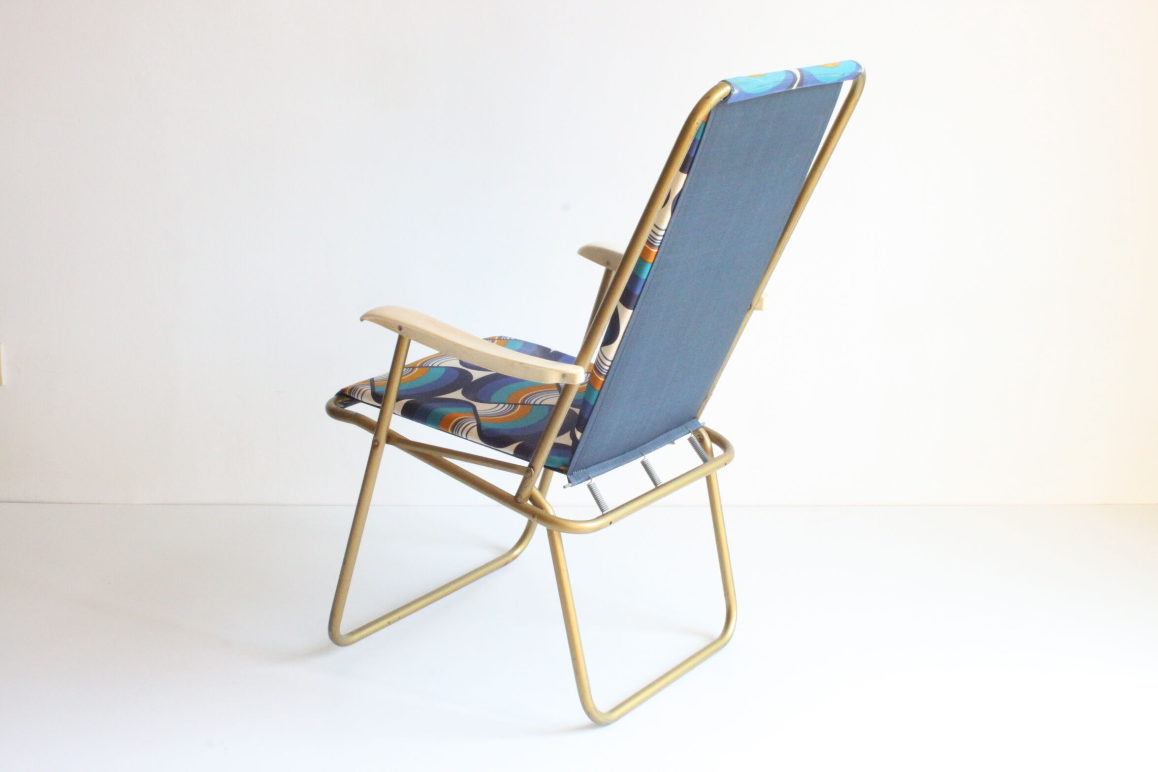 Lafuma space age folding garden chairs, 1964-74, set of two.