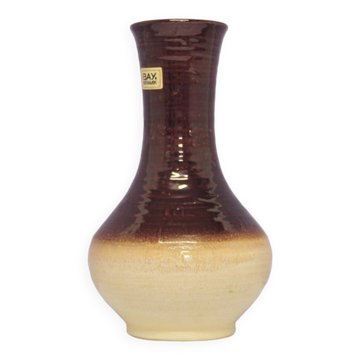 Vase vintage beige et marron allemagne de l'ouest bay