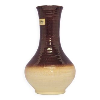 Vase vintage beige et marron allemagne de l'ouest bay