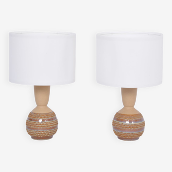 Pair of Danish Midcentury Modern Ceramic table lamps model 3038 by Soholm