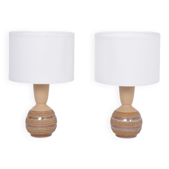 Pair of Danish Midcentury Modern Ceramic table lamps model 3038 by Soholm
