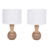 Paire de lampes de table danoises Midcentury Modern Ceramic modèle 3038 by Soholm