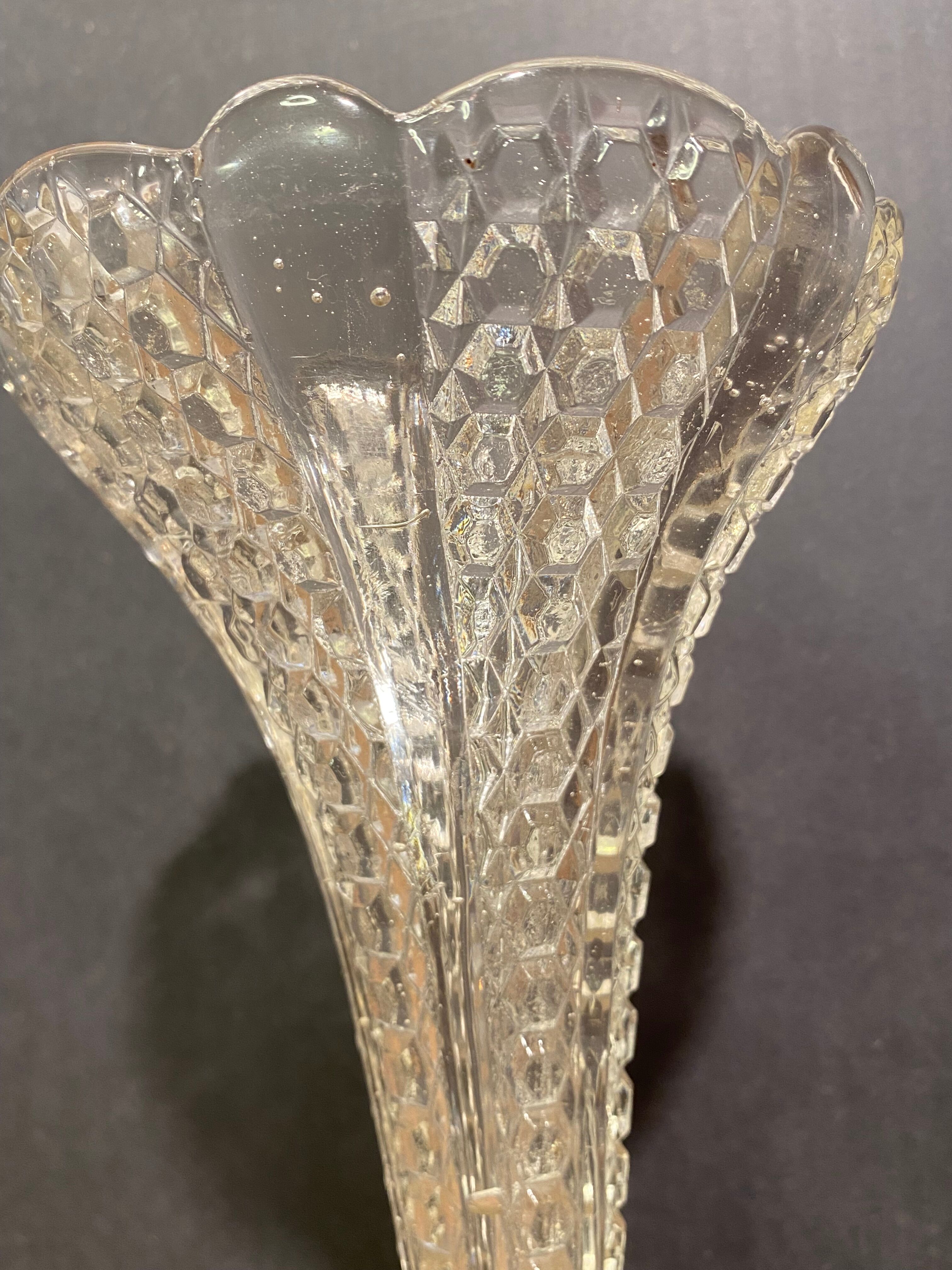 Cone vase, cut crystal bouquet (most certainly baccarat, saint louis ...)