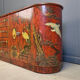 Vintage red chinoiserie cabinet, 1970s