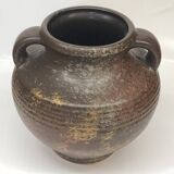 Vase en céramique émaillée West Germany reflets dorés