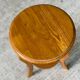 Round art deco side table in solid wood 1950