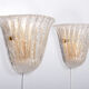 Set of 2 Murano Glass wall lamps by Venini, 1970 Italy.