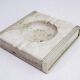 Travertine and brass ashtray