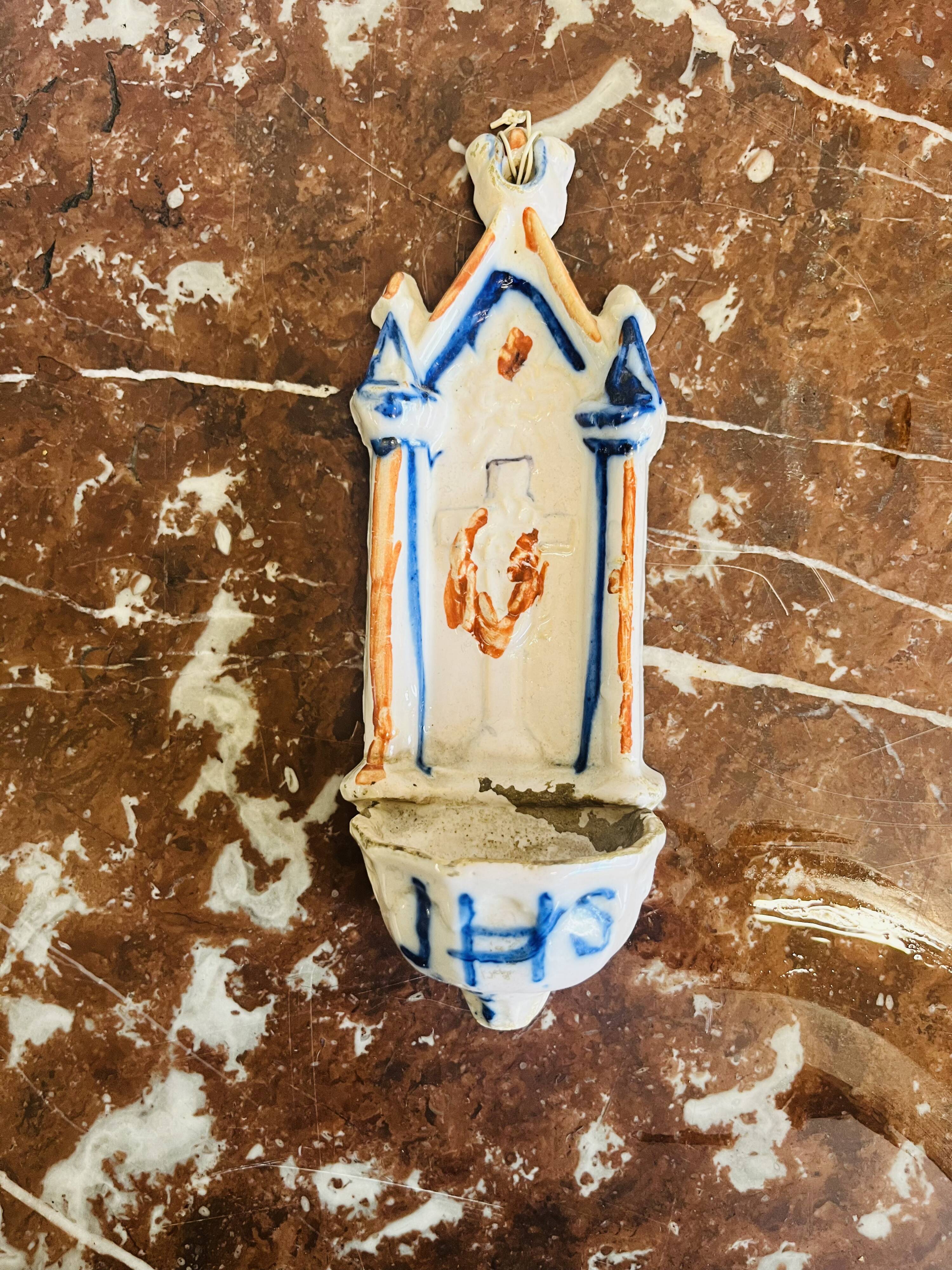 Old earthenware wall stoup – 20th century